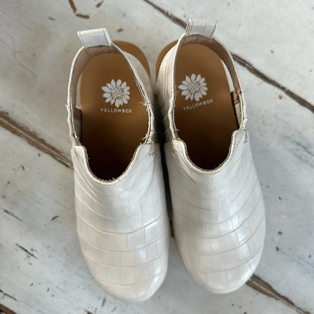 - YellowBox Barty white/cream wedge clogs size 6 - Picture 6 of 8